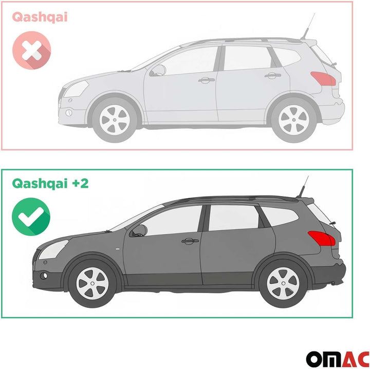 Trittbretter Seitenschweller kompatibel mit Nissan Qashqai +2 2008-2014 Aluminium Seitenbretter Schw
