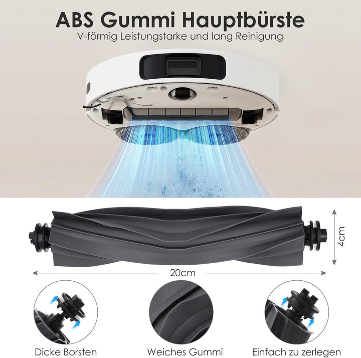 Zubehörset für Dreame L10s Pro Ultra Heat, 6*Staubbeutel 6*Mopp Wischpad 1*Hauptbürste 4*Seitenbürst