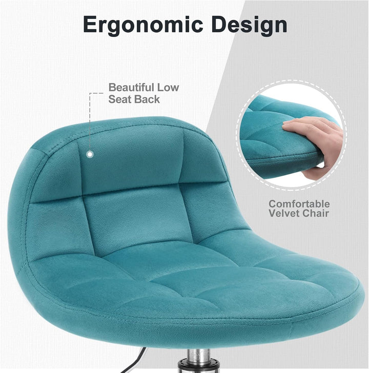 WOLTU Bürohocker mit Rollen, Schminktisch Stuhl höhenverstellbar, Rollrocker mit niedriger Rückenleh