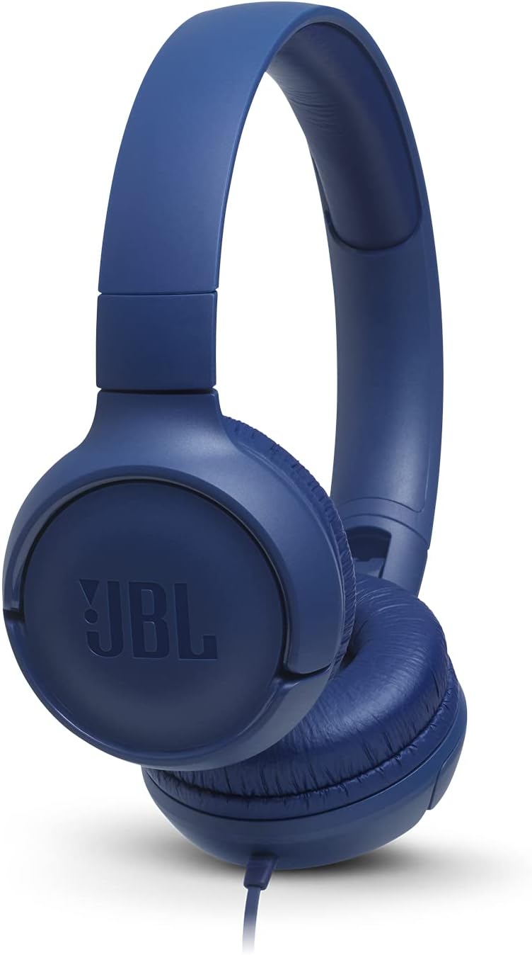 JBL Tune 500 On-Ear Kopfhörer mit Kabel in Blau – Ohrhörer mit 1-Tasten-Fernbedienung, integriertem