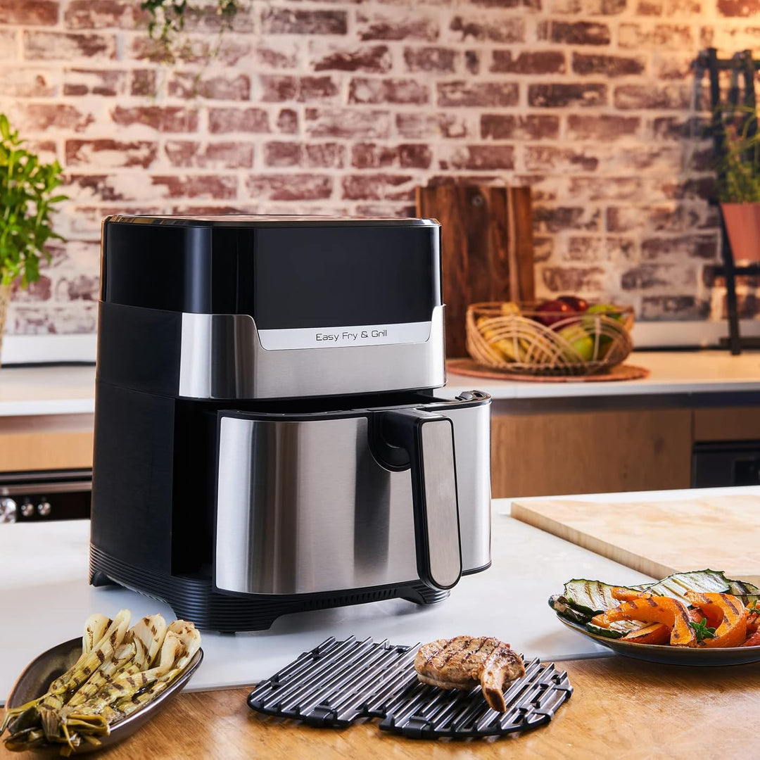 Moulinex Easy Fry & Grill 4,2 L EZ505D Luftfritteuse ohne Öl 2 in 1 zum Braten oder Grillen, Digital
