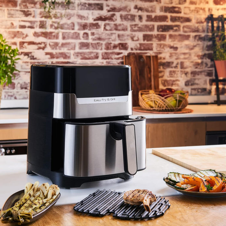 Moulinex Easy Fry & Grill 4,2 L EZ505D Luftfritteuse ohne Öl 2 in 1 zum Braten oder Grillen, Digital