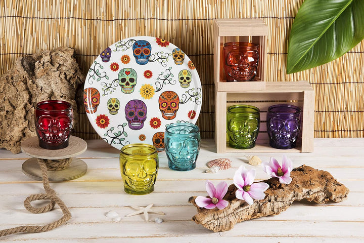 Excelsa Calavera Set mit 6 Gläsern, Glas, Calavera