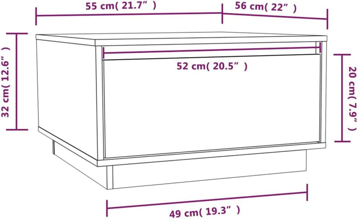 FIRBNUS 55x56x32 cm Couch Tisch Wohnzimmertisch Holz Beistelltisch Stilvollen Kleiner Tisch Wohnzimm