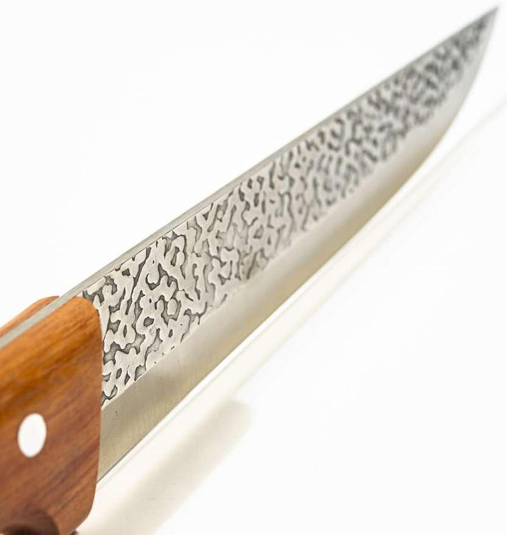 Pirge Elite Handgeschmiedet Schlachtermesser mit Lederscheide 19 cm Metzgermesser - Fleischermesser