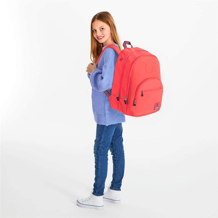 Enso Basic Doppelfach-Rucksack Orange 32x46x17 cms Polyester 25.02L Koralle Doppelter Rucksack, Kora