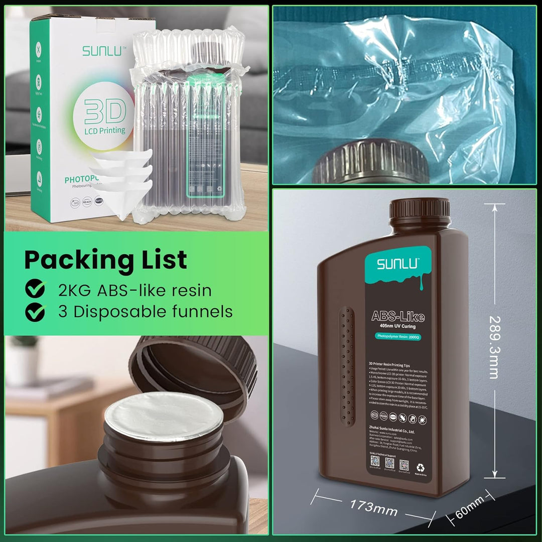 SUNLU ABS-Like 3D Drucker Resin 1KG, 405nm UV-härtendes Standard Photopolymer Schnellharz für den LC