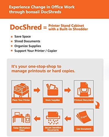 Bonsaii 510909 Doc Shred Fit | Druckertisch Aktenvernichter |Partikelschnitt | 7 Blatt |10 Liter | 4