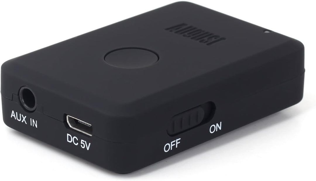 August MR250B - Bluetooth Audio aptX Low Latency Transmitter mit Akku - Audio Sender mit aptX LL für