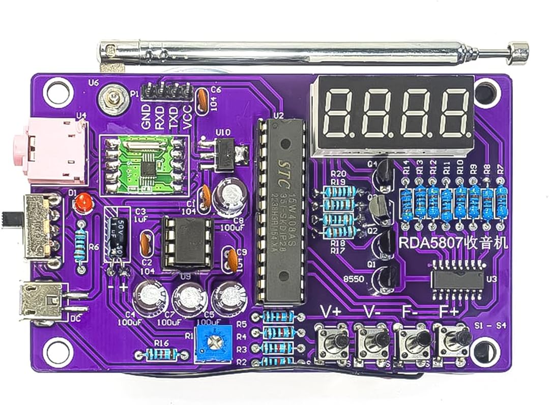 Hsthe Sea Elektronisches FM-Radio FM 87–108 MHz, tragbar, DIY, 2 Power-Modi mit Kopfhöreranschluss,