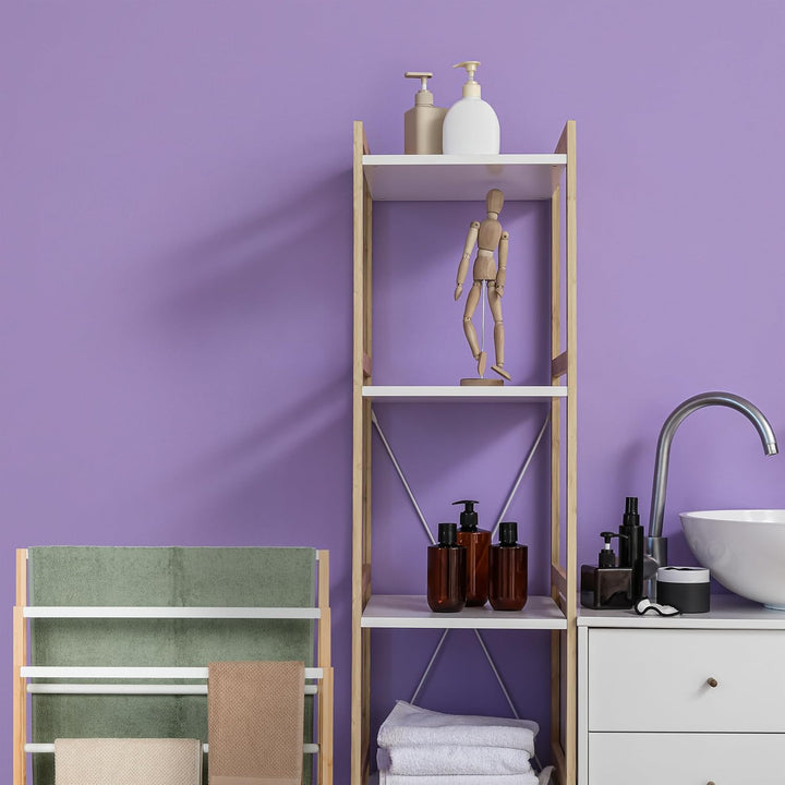 Relaxdays Handtuchständer, 6 Stangen, Bambus, H x B x T: 82 x 55 x 24 cm, freistehend, Bad Duschtuch