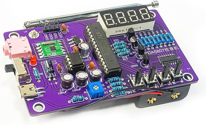 Hsthe Sea Elektronisches FM-Radio FM 87–108 MHz, tragbar, DIY, 2 Power-Modi mit Kopfhöreranschluss,