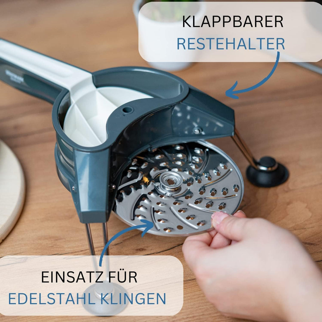 Westmark Gemüseschneider mit Edelstahlklingen - kompakter Gemüsehobel inkl. 3 Scheiben - ideal zum h