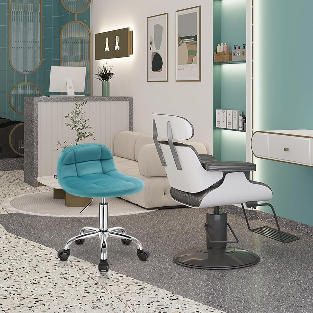 WOLTU Bürohocker mit Rollen, Schminktisch Stuhl höhenverstellbar, Rollrocker mit niedriger Rückenleh