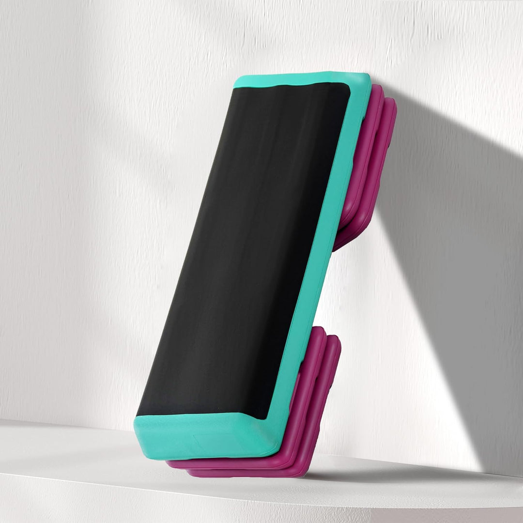 HOMCOM Steppbrett Aerobic Fitness Heimtrainer Stepper höhenverstellbar 10cm/15cm/20cm PVC PP Schwarz