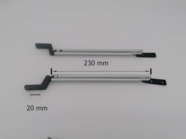 CR-MOESANCO® Kompass-Set rechts + Links für Wohnwagen, Arm für Wohnmobil-Fensterstütze, Hebestütze o
