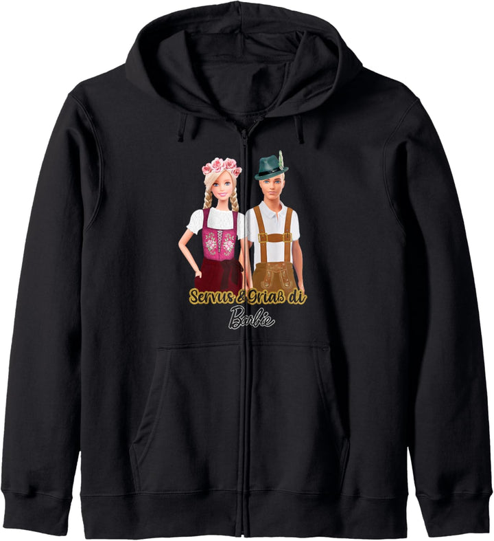 Barbie Dirndl Oktoberfest Wiesn Langarm Sweatshirt Damen Kapuzenjacke