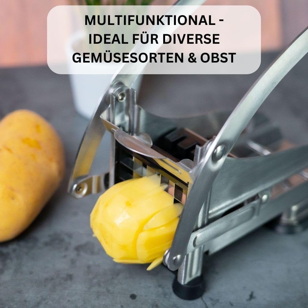 Westmark Pommes-frites Schneider und Gemüse-/Obststiftler mit drei Edelstahl-Schneideinsätzen und St
