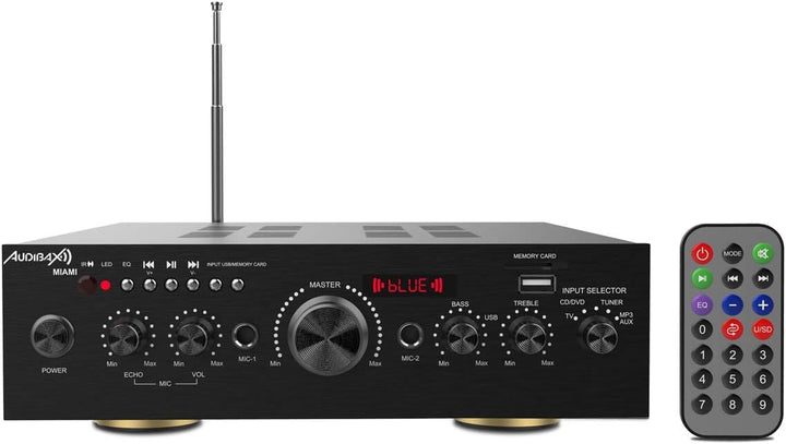 Audibax Miami Amplificador Karaoke Bluetooth 100W + 100W. Mando a distancia