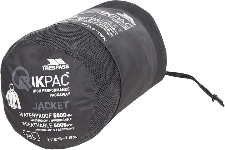 Trespass Unisex Erwachsene Qikpac Jacket Kompakt Zusammenrollbare Wasserdichte Regenjacke 3XS Grau (