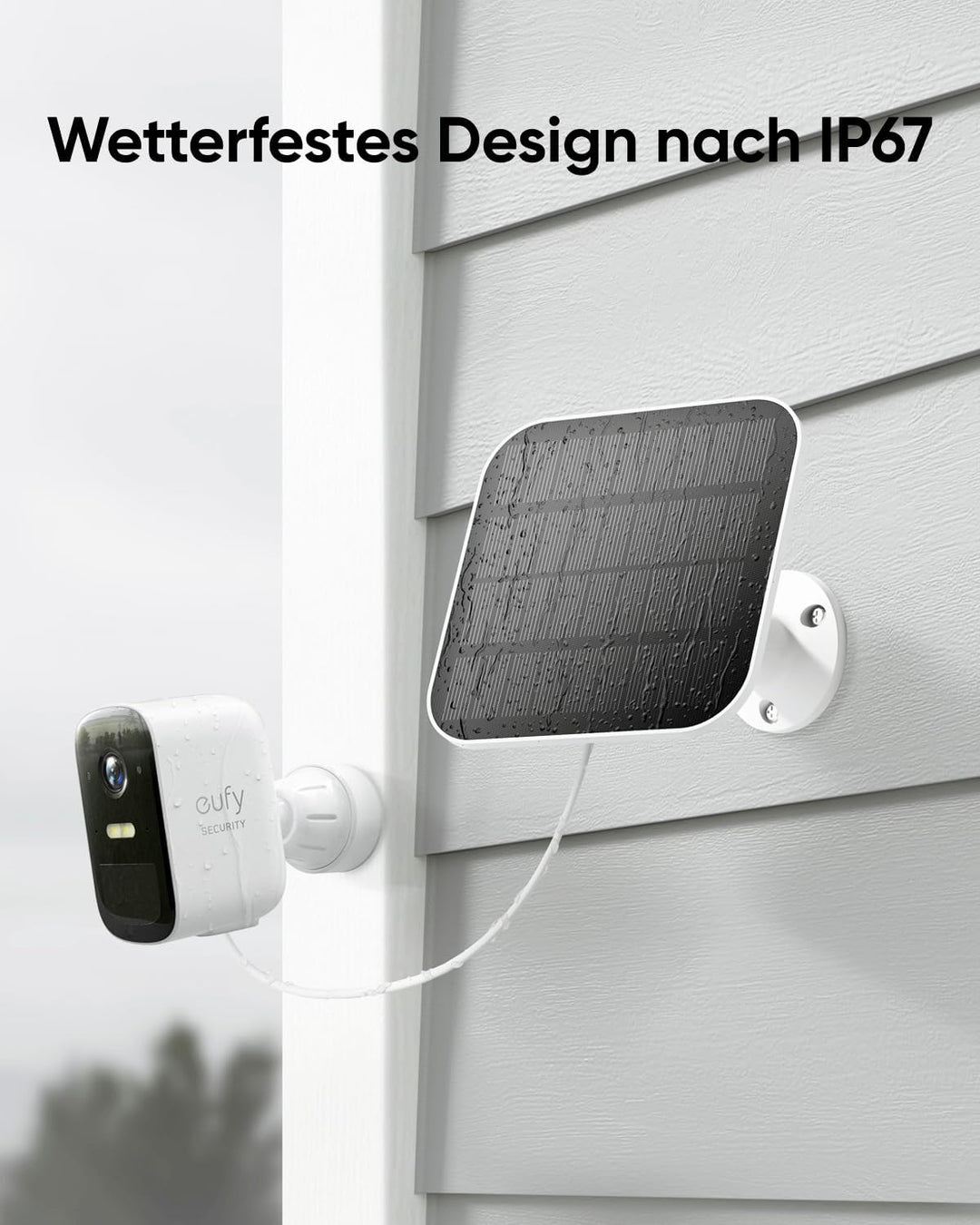 eufy Security eufyCam 2C 2-Kamera-Set, Solarpanel, Überwachungskamera Aussen Solar, Kabelloses Überw