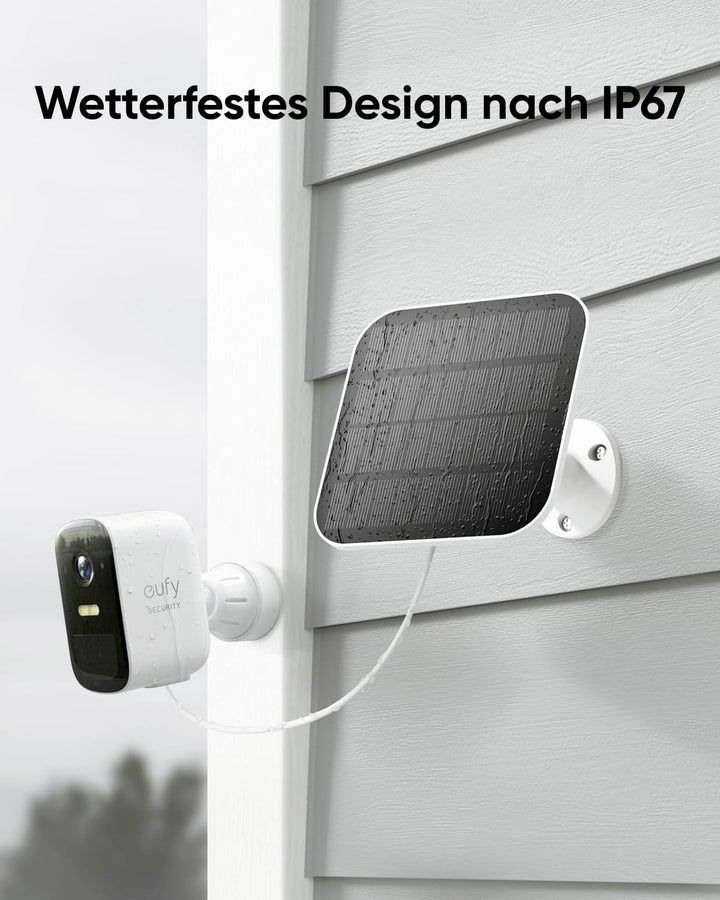 eufy Security eufyCam 2C 2-Kamera-Set, Solarpanel, Überwachungskamera Aussen Solar, Kabelloses Überw