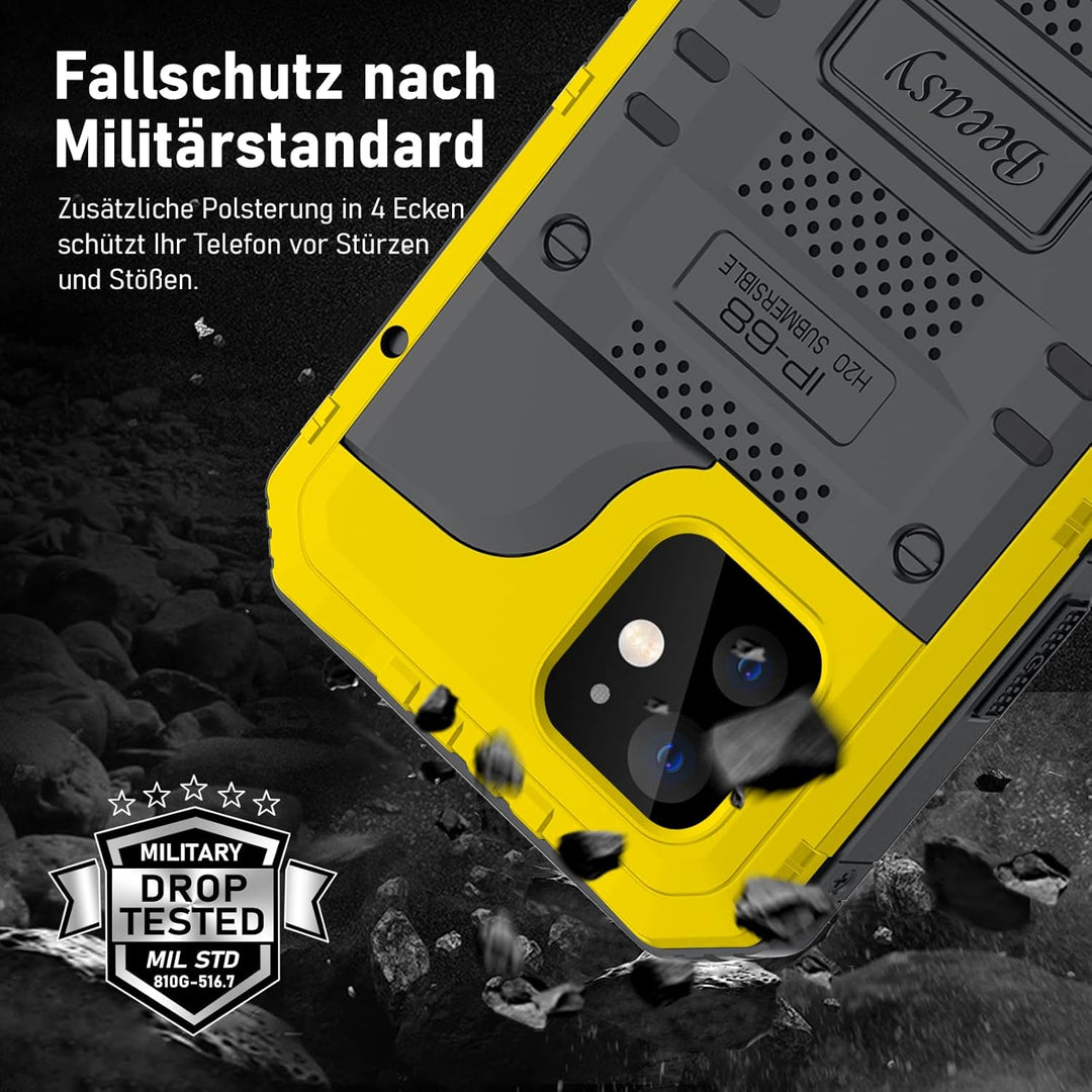 Beeasy für iPhone 12 Wasserdicht Outdoor Hülle (6,1"), Stossfest Panzerhülle Militär 360 Grad Schutz