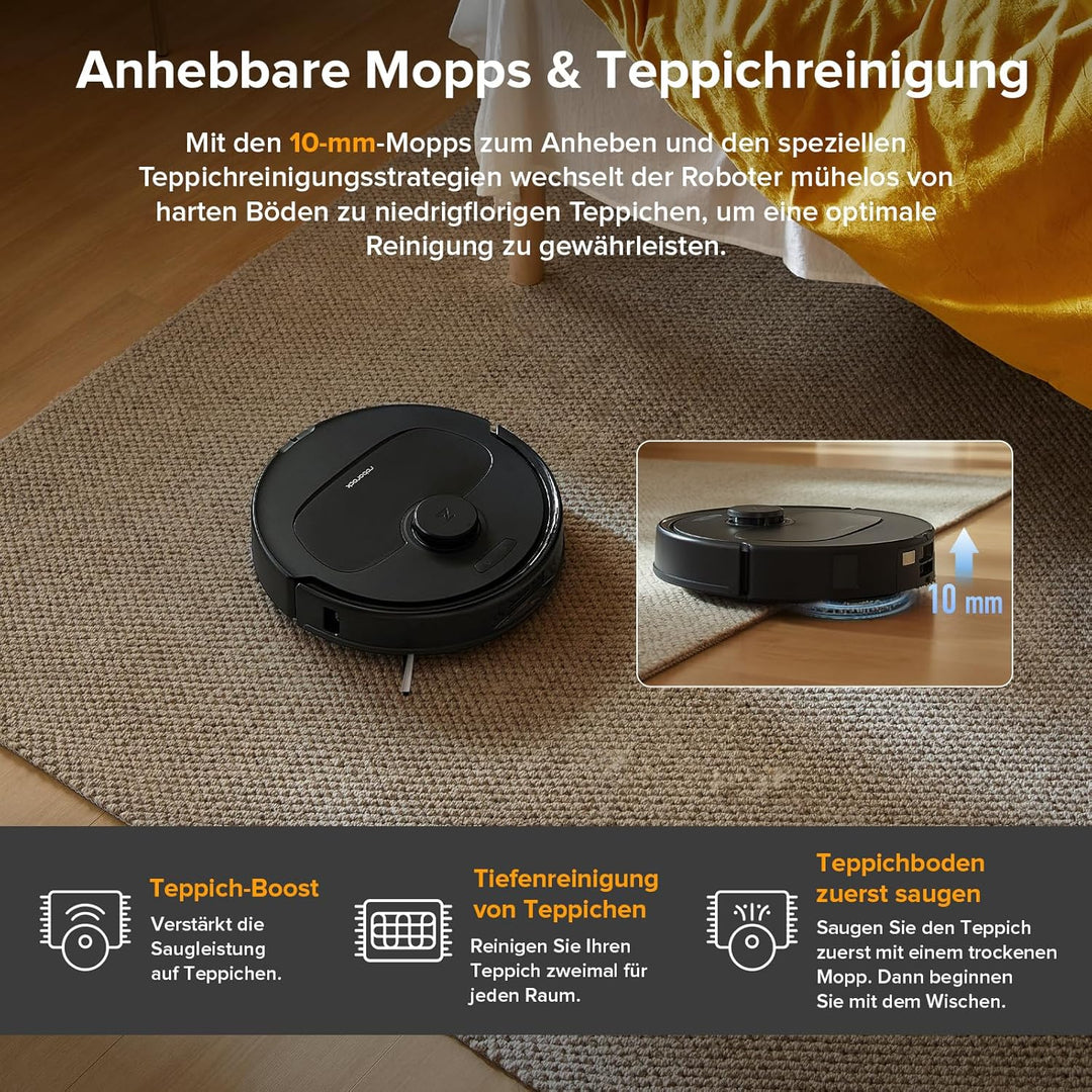 roborock Qrevo Serie Saugroboter mit Wischfunktion&Hebarem Wischmopp, 8000Pa Saugkraft(verbessert vo