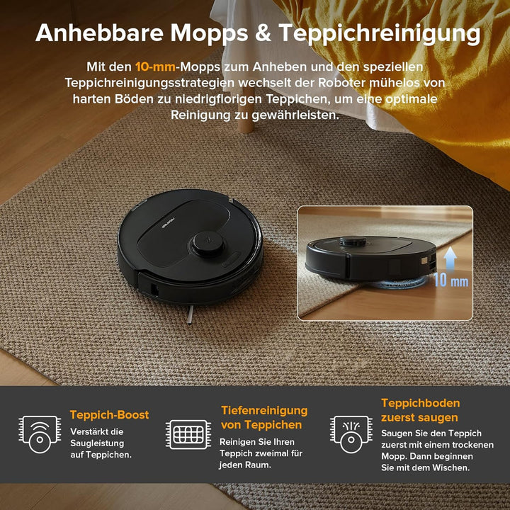 roborock Qrevo Serie Saugroboter mit Wischfunktion&Hebarem Wischmopp, 8000Pa Saugkraft(verbessert vo