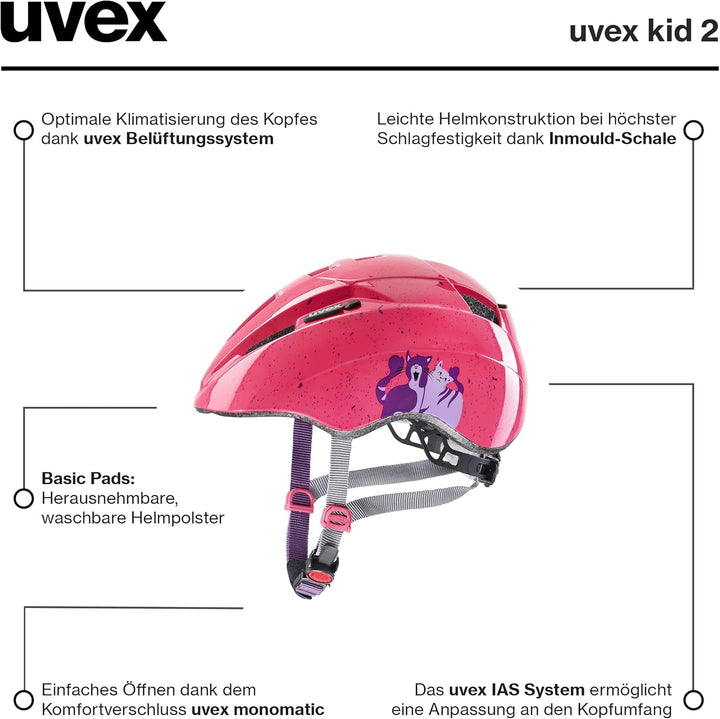 Uvex Unisex Kinder Radhelm 46-52 cm cats, 46-52 cm cats