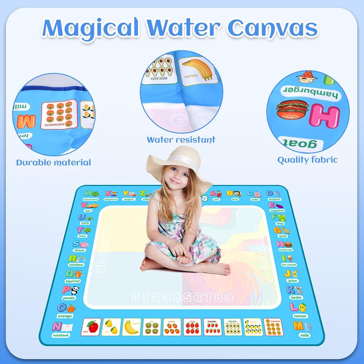 UCAMP Wasser Doodle Matte100 * 80 cm Aqua Magic Doodle Matte,Malmatte Mit Wasserstift Werkzeuge Stem