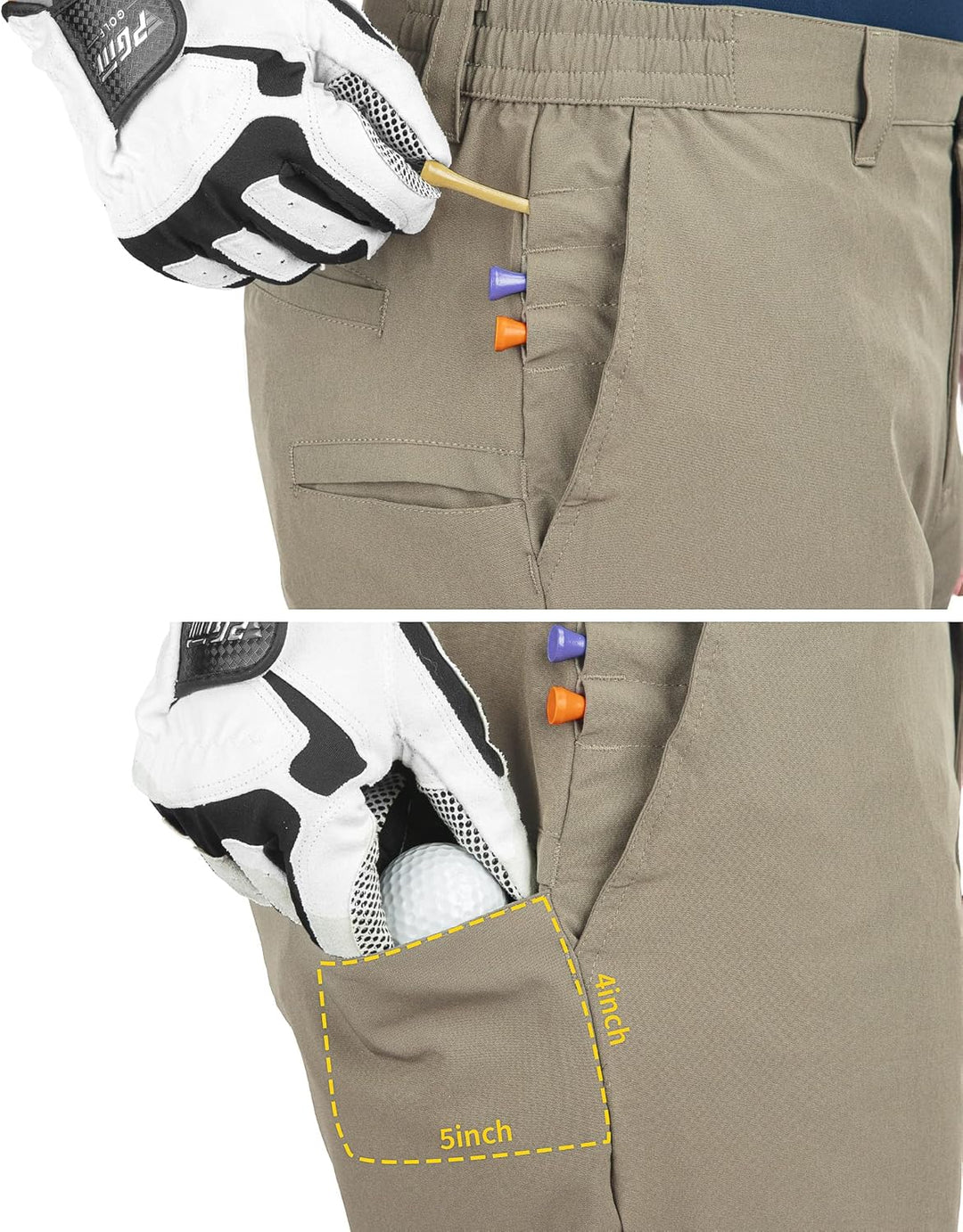 33,000ft Herren Golf Shorts Stretch Bermuda Shorts UPF 50+ Leichte Kurze Golfhose Chino Shorts Summe