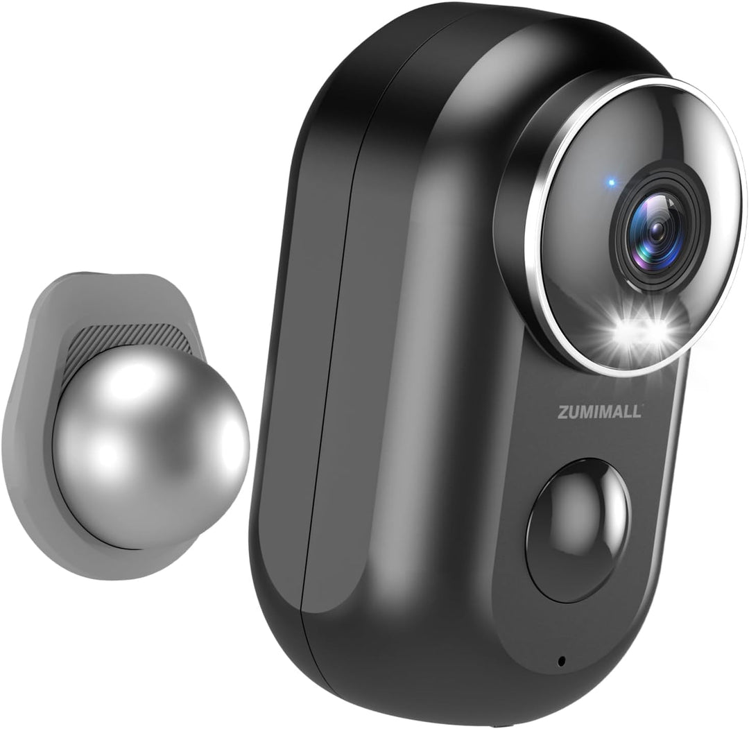 Überwachungskamera Aussen Akku, ZUMIMALL Kamera Überwachung WLAN, Kabellose Überwachungskamera Ausse