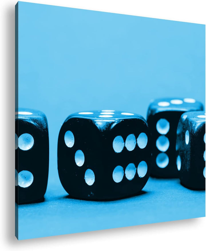 deyoli quadratische Pinke Spielwürfel im Format: 60x60 Effekt: Zeichnung als Leinwandbild, Motiv auf