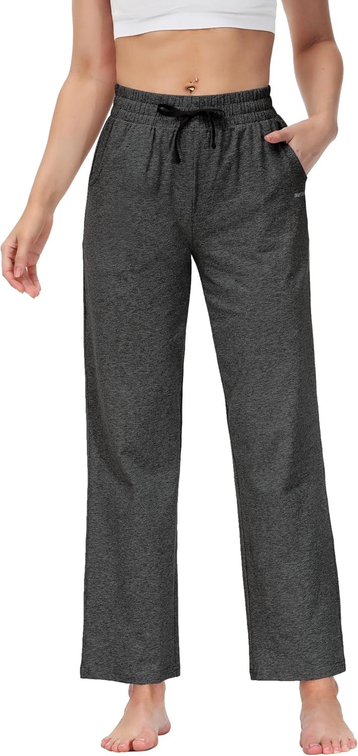 Butrends Damen Jogginghose Baumwolle mit offenem Boden Yoga Sporthose Hohe Taile Trainingshose Loung