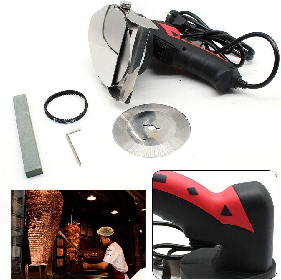 80W Edelstahl Kebabmesser Dönermesser Schnittstärke1-8mm Kebab Gyrosmesser BBQ Electric Knife,mit zu