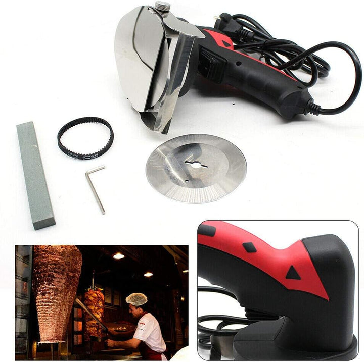 80W Edelstahl Kebabmesser Dönermesser Schnittstärke1-8mm Kebab Gyrosmesser BBQ Electric Knife,mit zu