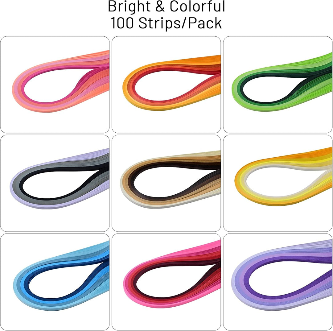 YURROAD Quilling Set, Quilling Papier Werkzeug Set mit 36 Farben 900 Quilling Papierstreifen 3mm, Qu