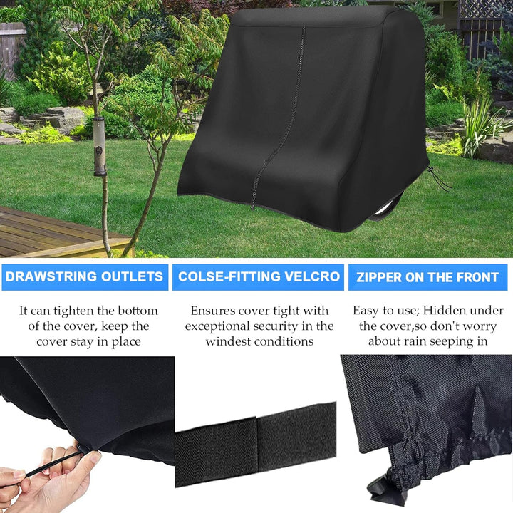 MRWiZMS Schaukelliege Abdeckung 2 Personen 160×190×180cm, 420D Sonnenliege 2 Personen Doppelliege Ou