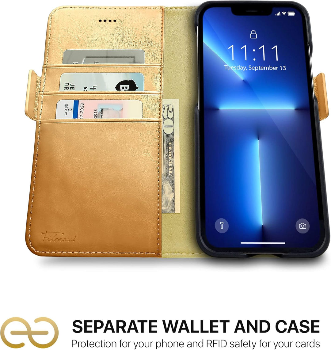 Dreem Fibonacci iPhone 13 Pro Max Brieftaschen-Etui / 2-in-1 stossfestes Etui und abnehmbares Folio