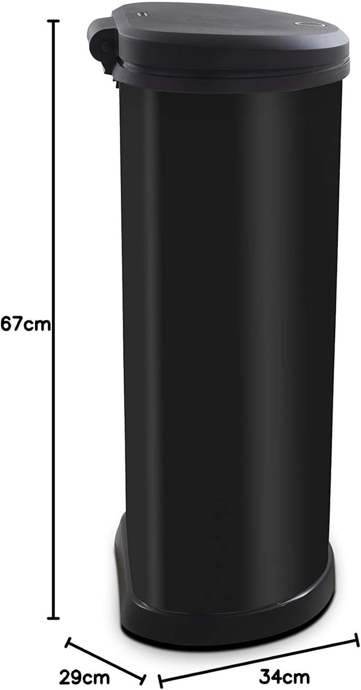 CURVER Deko 40 l Mülleimer, Kunststoff, Schwarz 40 l Schwarz, 40 l Schwarz
