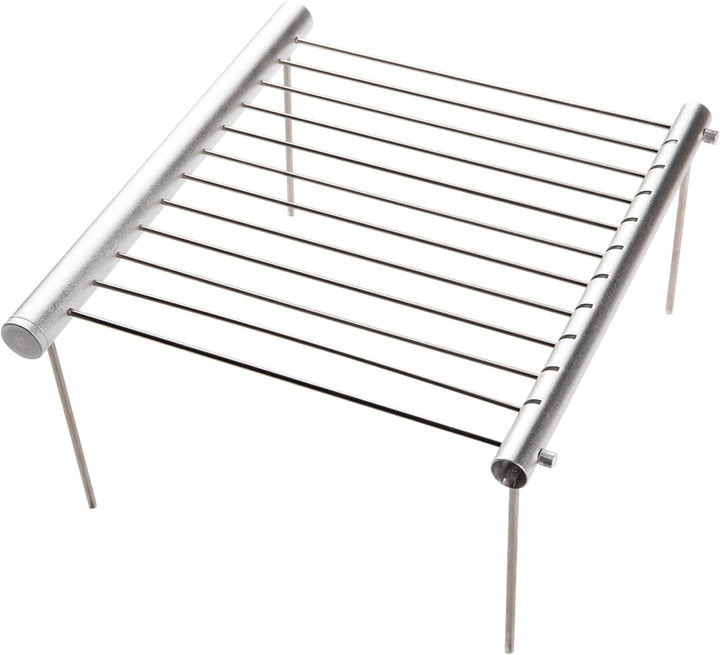 LOSMANN Tragbarer Campinggrill, Holzkohlegrill, Zerlegbarer Minigrill aus verchromten Edelstahl für