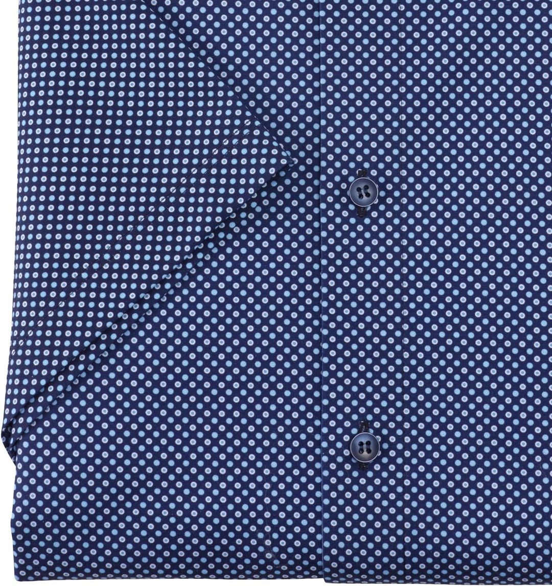 OLYMP Herren Businesshemd Kurzarm Level Five 24/Seven,Body fit,Modern Kent 37 Bleu 11, 37 Bleu 11