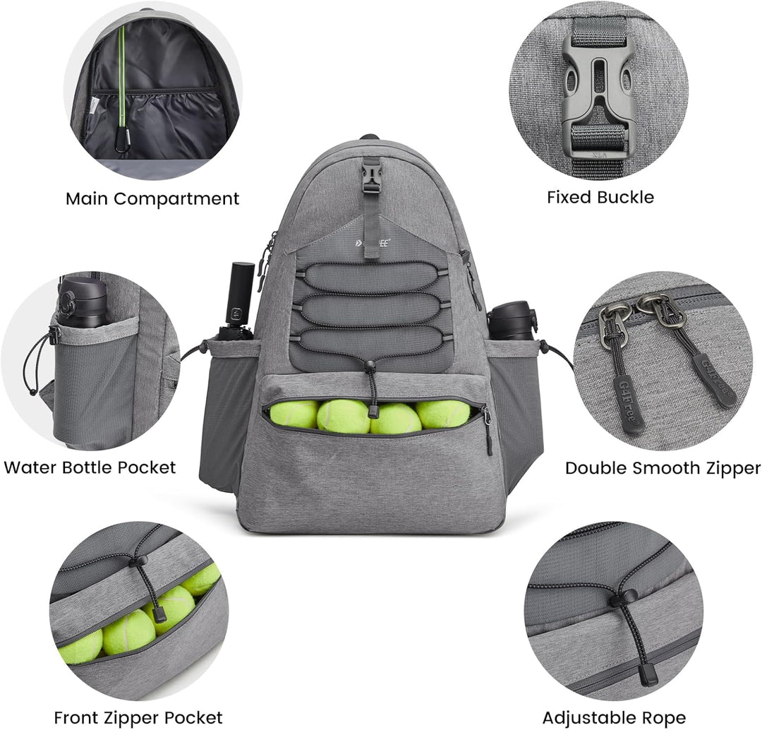 G4Free Tennistasche, Tennisrucksack für Damen und Herren, grosse Pickleball-Tasche, hält 4 Schläger