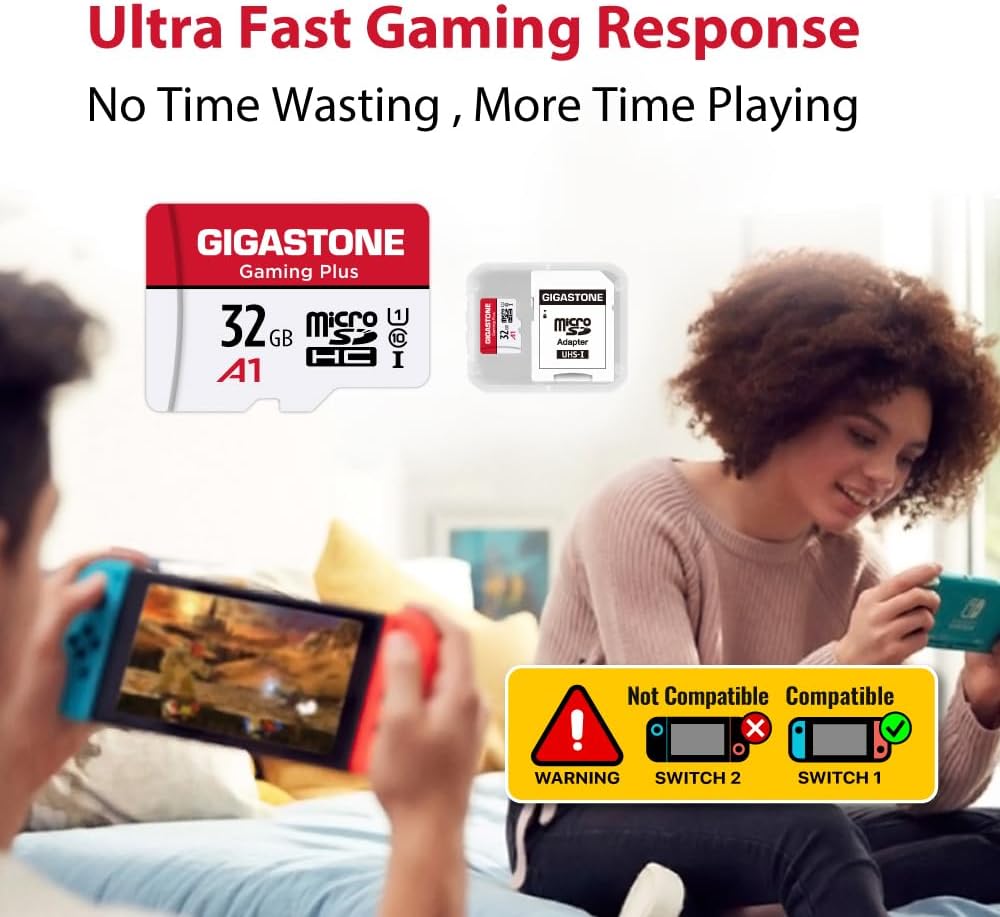 Gigastone Gaming Plus 32GB MicroSDHC Speicherkarte 5er-Pack und SD Adapter, Actionkameras und Drohne