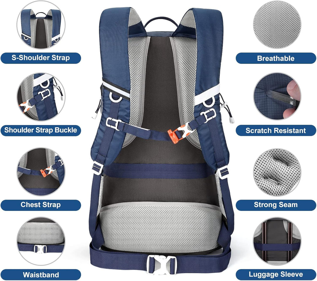 HOMIEE Wanderrucksack 45L, Herren Damen Wasserdichter Rucksack Trekkingrucksack Reiserucksack, Outdo