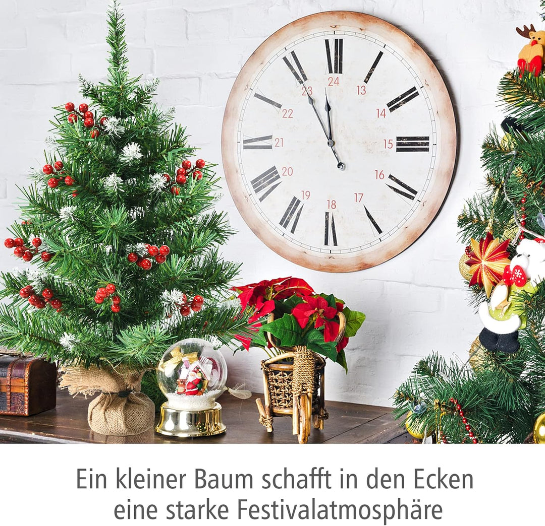 COSTWAY 60 cm Mini künstlicher Weihnachtsbaum, Kleiner Tannenbaum, Tisch-Christbaum mit 76 Spitzen,