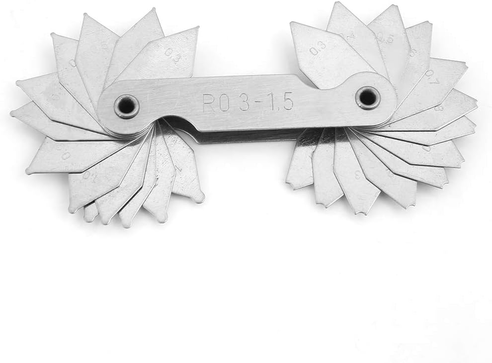 Radienlehre Set 4 Stücke, Edelstahl Radius Filet Gauge Konkave Messwerkzeug Radienschablone Gewindel