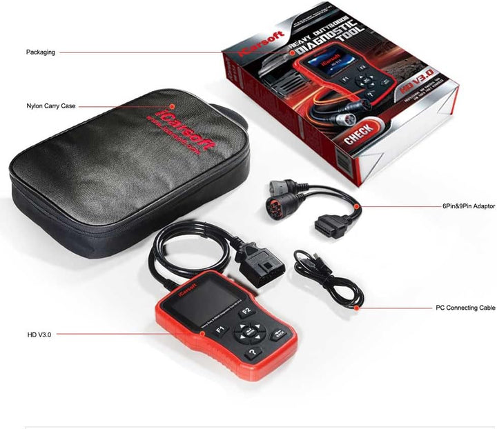 iCarsoft HD V3.0 professionelles und leistungsfähiges Fehlerdiagnose-Tool/Diagnosegerät für LKW, Nut