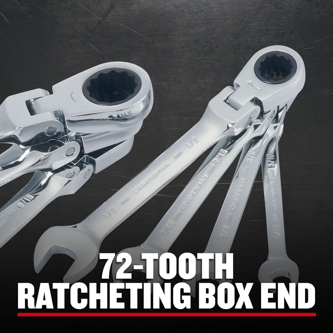CRAFTSMAN CMMT87010 7-Piece SAE Flex Reversible Ratchet Set
